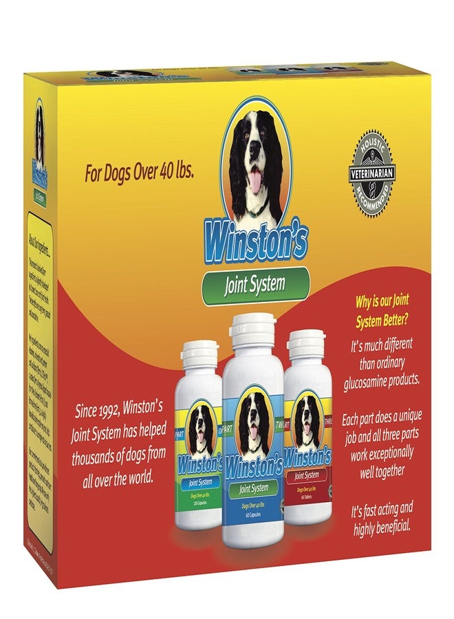 Winston Joint System - for Medium Dogs from 40-99 Pounds - 100% Natural Whole Food Supplement for Arthritis, Hip Dysplasia and Joint + Pain Relief - One Month Supply - Since 1992 - Image 1